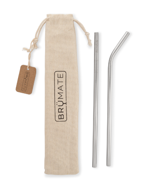 BruMate Reusable Small Straws Stainless Steel