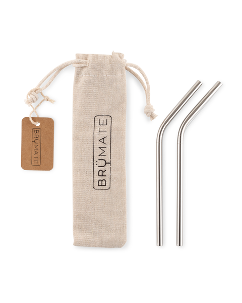 BruMate Reusable Small Straws Stainless Steel