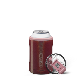 BrüMate Hopsulator Slim Double-walled Stainless Steel Insulated Can Cooler  for 12 Oz Slim Cans (Glitter Merlot) 