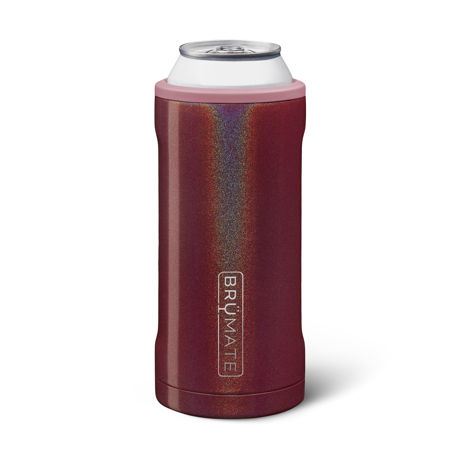 BrüMate Hopsulator Juggernaut | Insulated Can Cooler 24/25 oz | Glitter Merlot | 24/25oz Cans