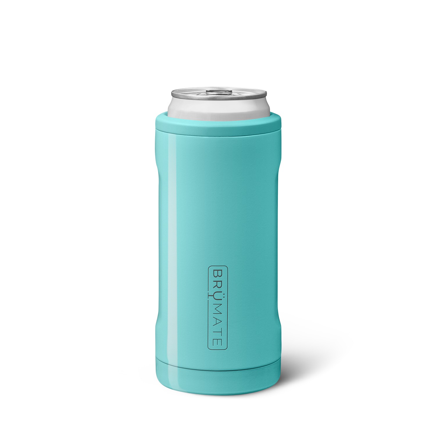 BrüMate Hopsulator Slim | Insulated Cooler Beverage Sleeve for Travel | Aqua | 12oz Slim Cans