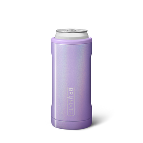 BRUMATE HOPSULATOR SLIM Unisex Glitter Violet Insulated Can Cooler 12oz