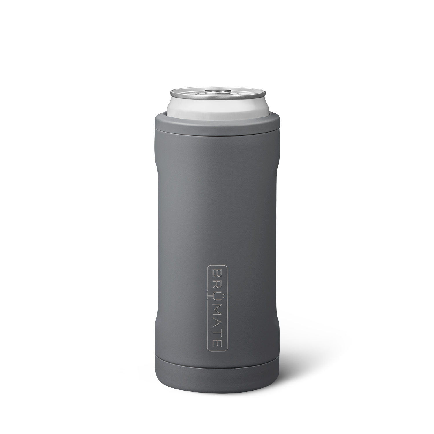 BruMate Matte Gray Stainless Steel 3-in-1 Can Cooler, 12/16 oz