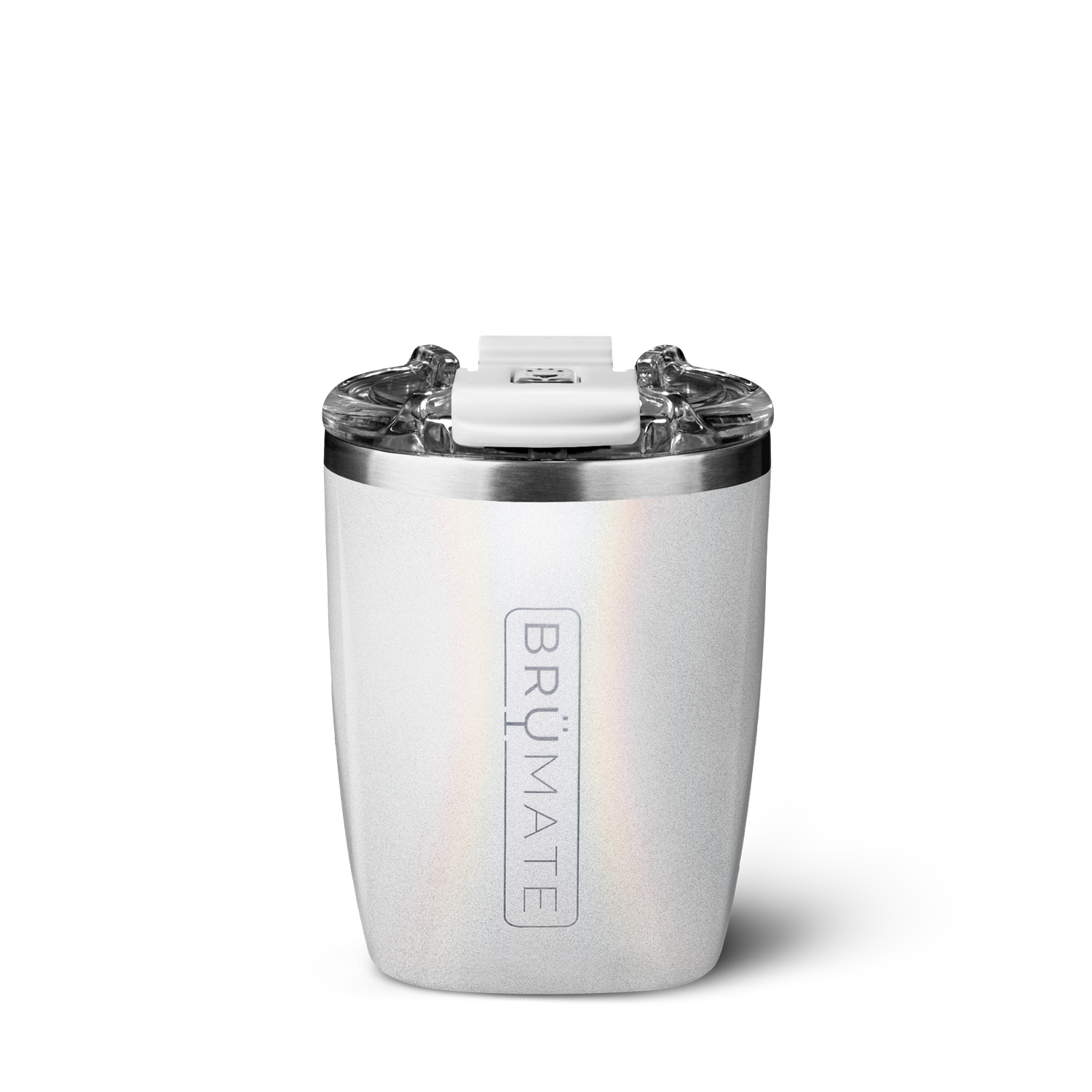 Brumate Rocks Glass Insulated 12 oz White Tumbler Wine Cocktail w/ Lid VGUC