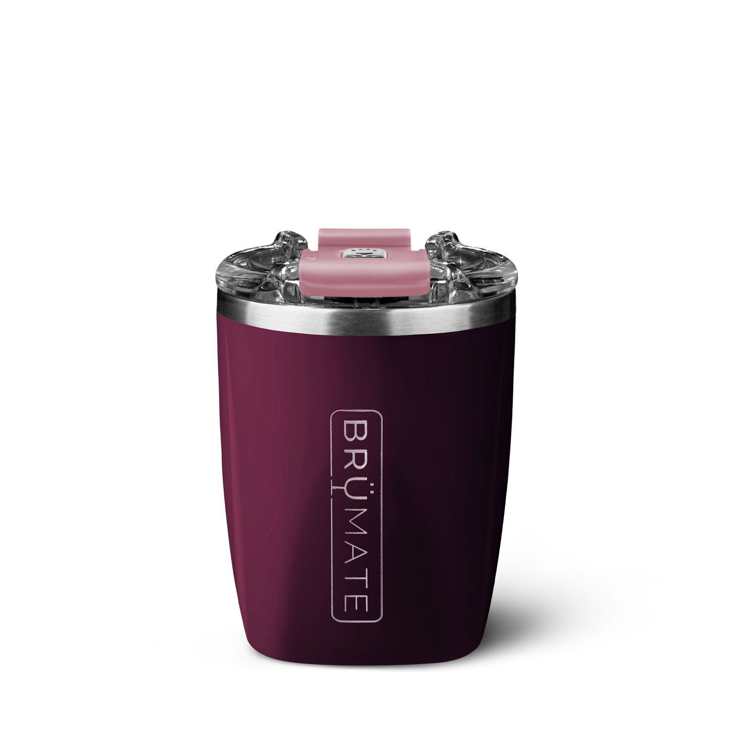 BruMate Rocks Tumbler 12 oz Glitter Merlot