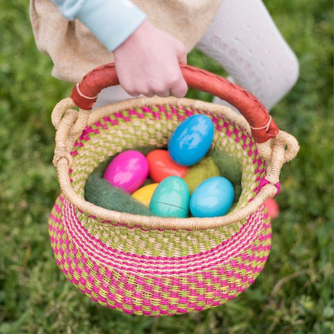 Bella Luna Toys Easter Basket Wooden Easter Eggs