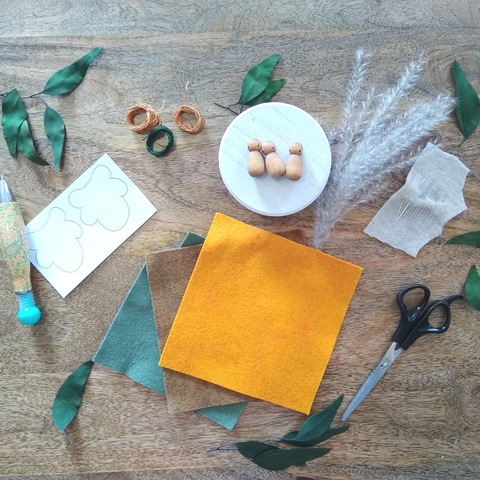 Materials for Felt Leaf Pouch