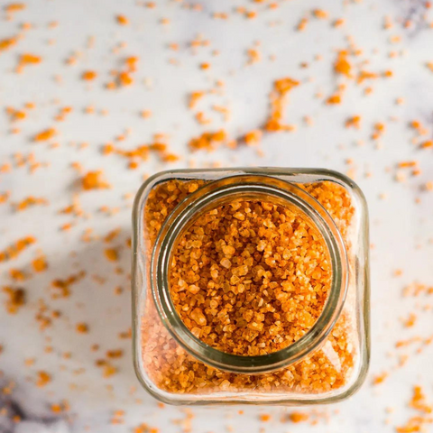 Siracha Salt in a clear jar 