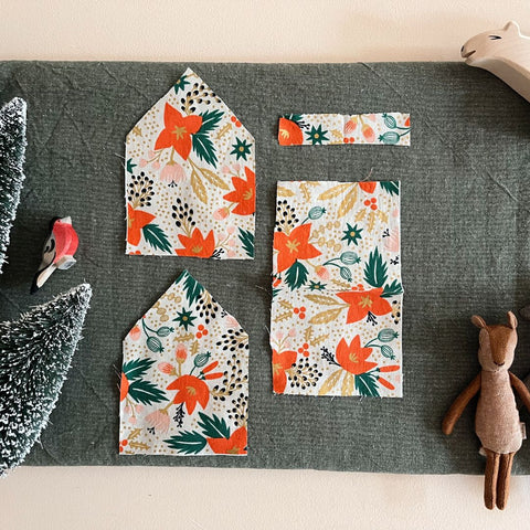 Pattern pieces for DIY House Pocket Gift Bags