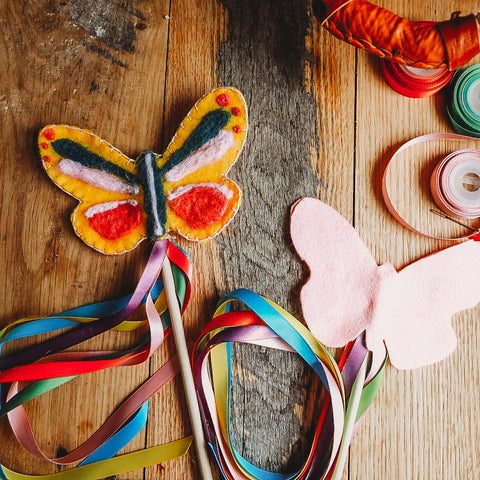Waldorf May Day Wand DIY craft butterfly wand