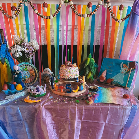 A colorful waldorf birthday to celebrate a child's 5th birthday