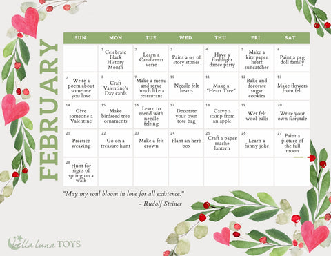 Bella Luna February Activity Calendar 2021