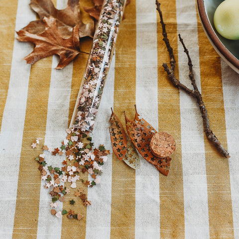 Eco-friendly confetti made from leaves.