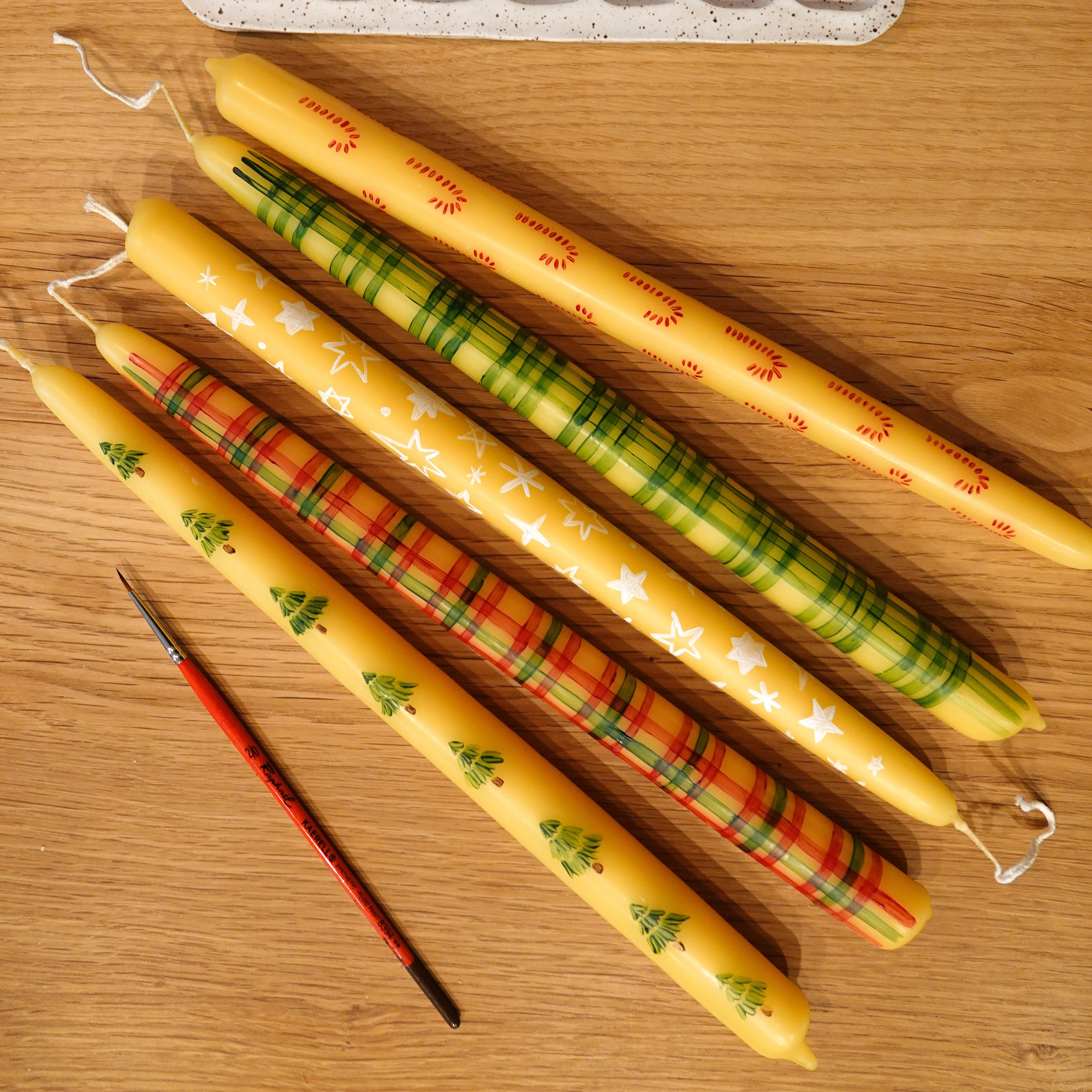 Finished hand painted beeswax candles | Bella Luna Toys