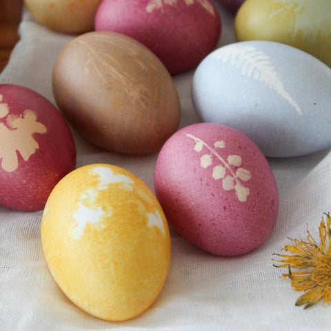 Naturally dyed floral print Easter eggs