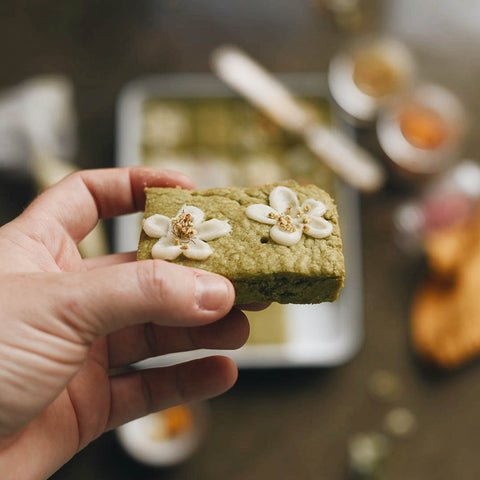 Green Tea and Flower Shortbread Cookies by KC Hysmith