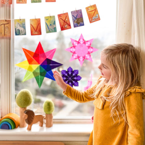 Fold Waldorf Window Stars on Bella Luna Toys Blog