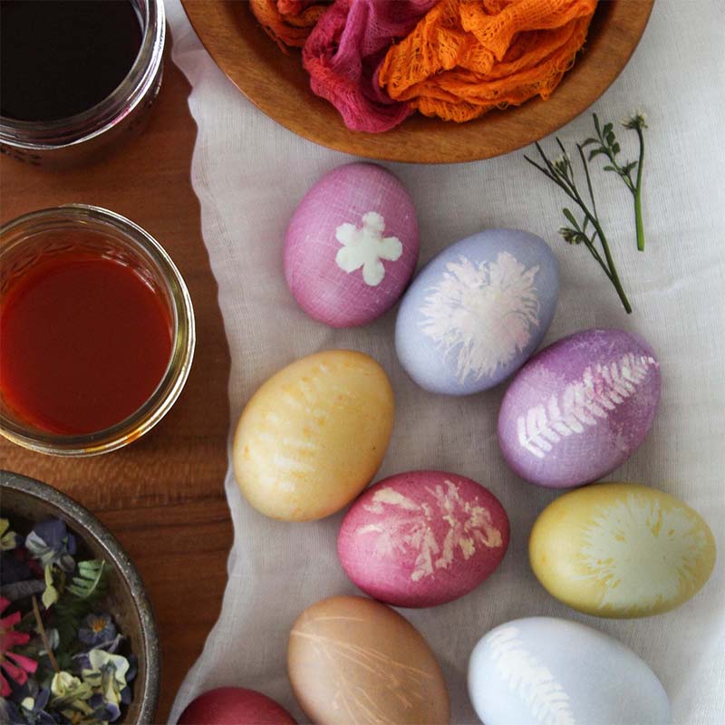 Floral Dyed easter eggs