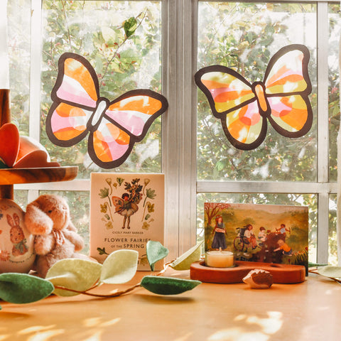 Waldorf Window Transparency Spring Butterfly Project