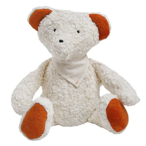 Soft organic cotton and wool teddy bear at Bella Luna Toys