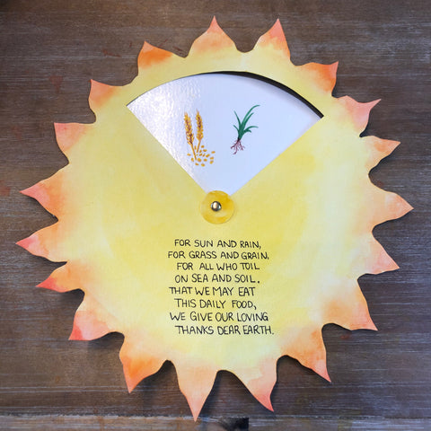 Mealtime Blessing sun wheel by Franzi Shelton Waldorf crafts