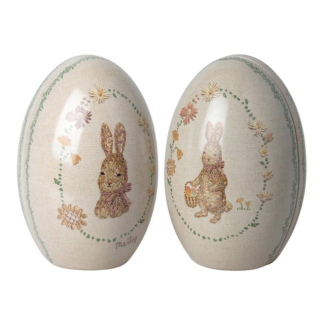 Image of Large Vintage Metal Easter Eggs - Set of Two