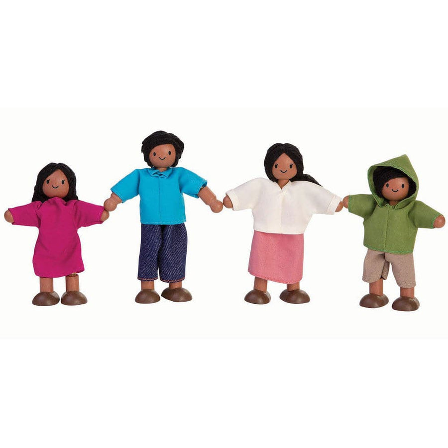 mixed race dolls house family