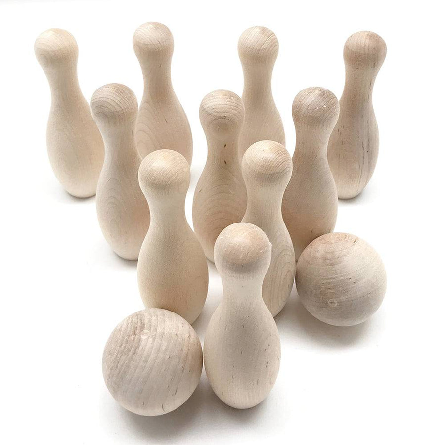 wooden skittles set