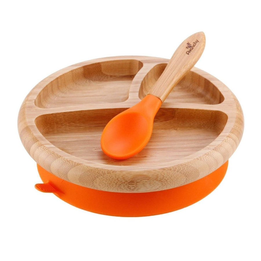 Avanchy Organic Bamboo Baby Dishware Set Suction Plate Spoon Bella Luna Toys