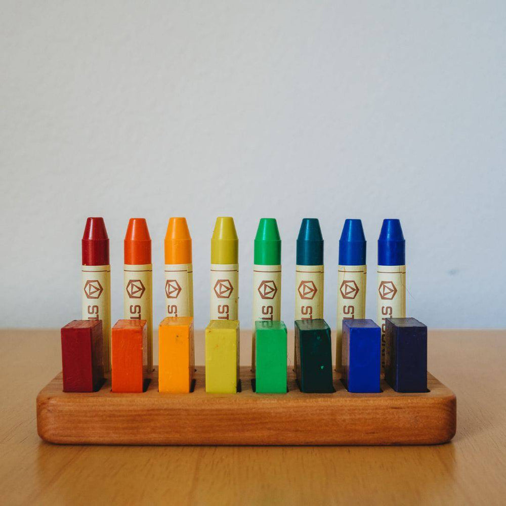  Crayon holder for Stockmar 12 blocks/12 sticks rectangular  crayons are not included Wooden Beeswax Waldorf school personalized gift  for kids desk organization art supplies Montessori classroom : Handmade  Products