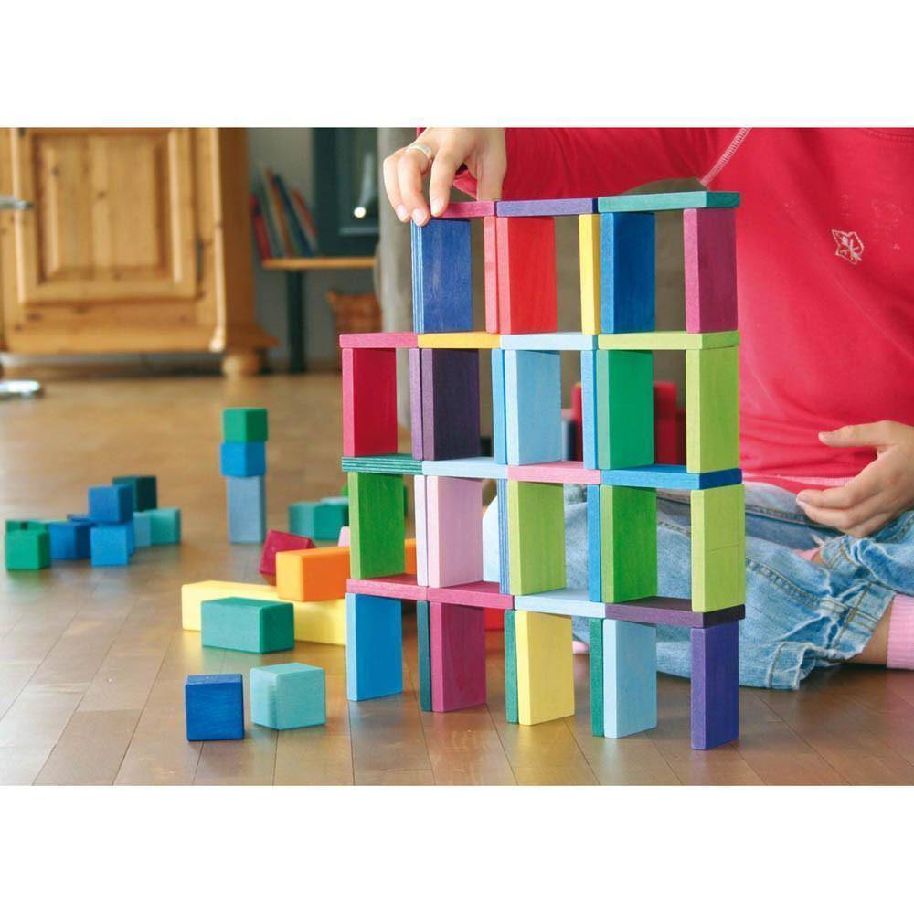 HABA Colored Building Blocks - 30 Piece Wooden Play Set - MariposaHill