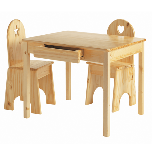 childrens timber table and chairs