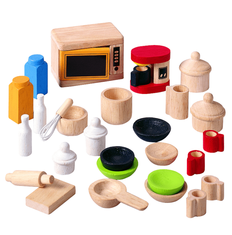 wooden dollhouse kitchen