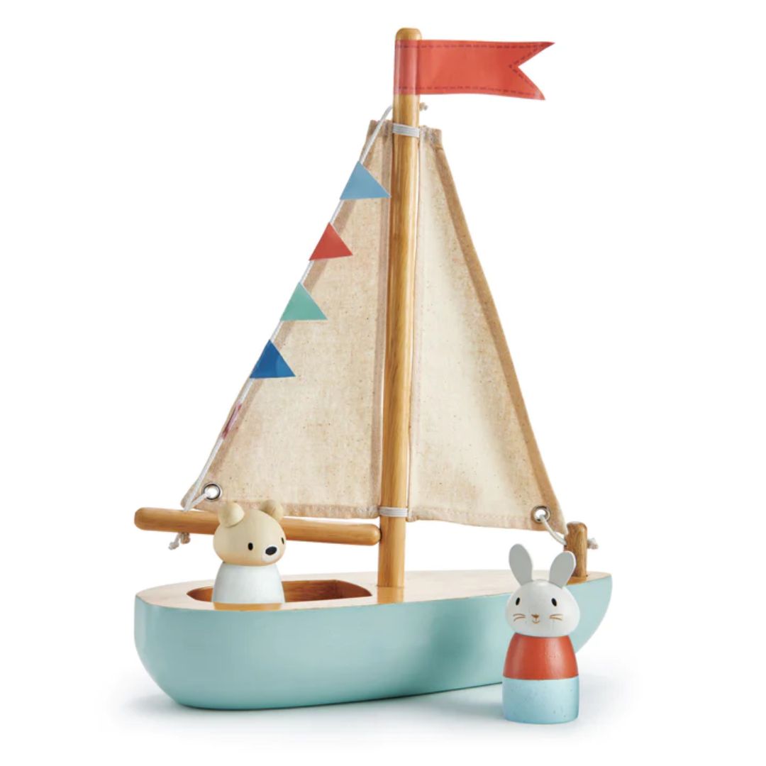 Natural Bathing Toys - Wooden Sail Boat - Ava's Appletree - Natural Toys