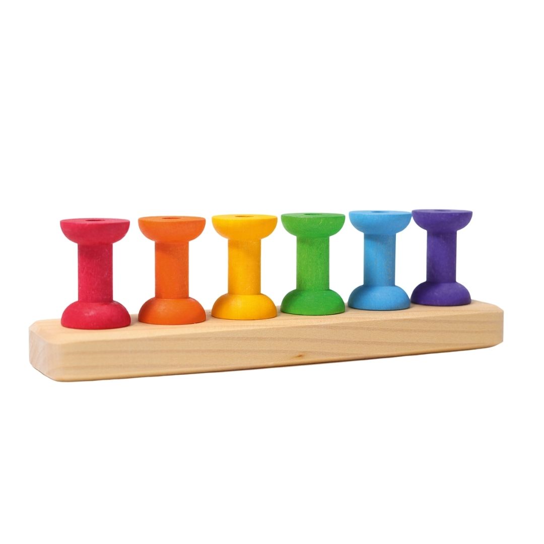 Grimm's Shapes and Colors - Wooden Stacking and Sorting Toy