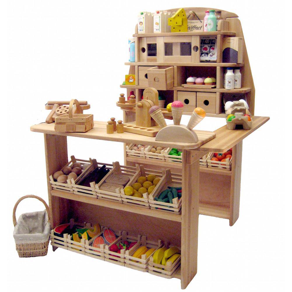 Wooden Play Grocery Store  Market Stand