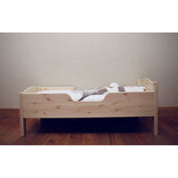 wooden toddler bed with mattress
