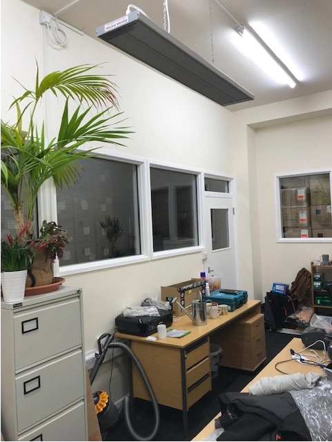 Office with infrared heater