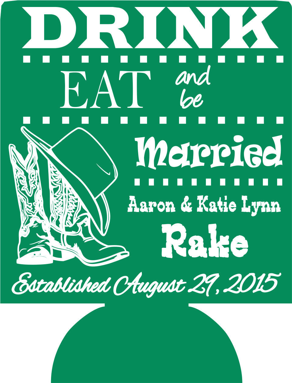 Eat Drink And Be Married Country Wedding Koozies Favors Can