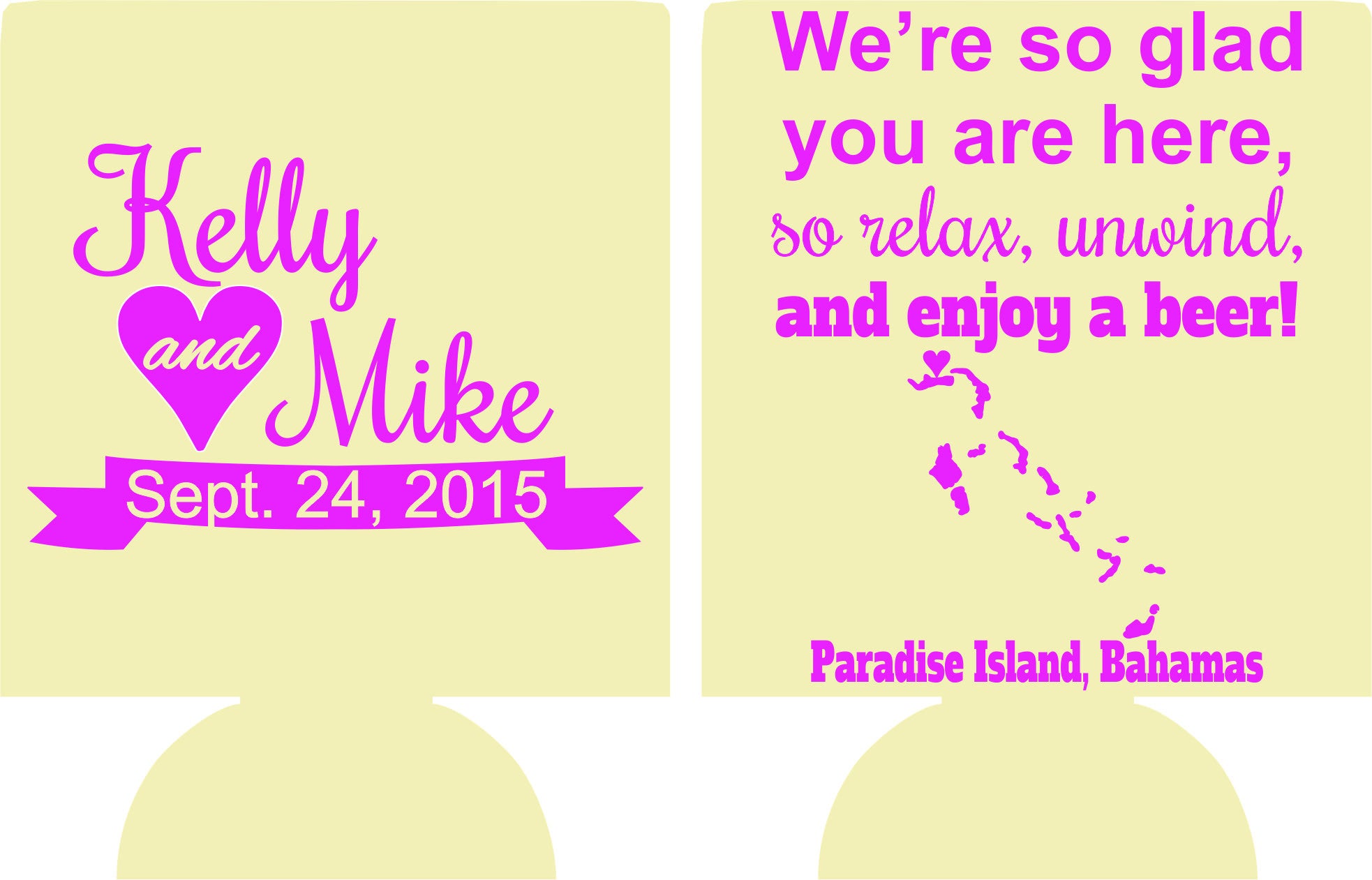 Destination Wedding Koozies Bahamas Custom Can Coolers Odysseycustom