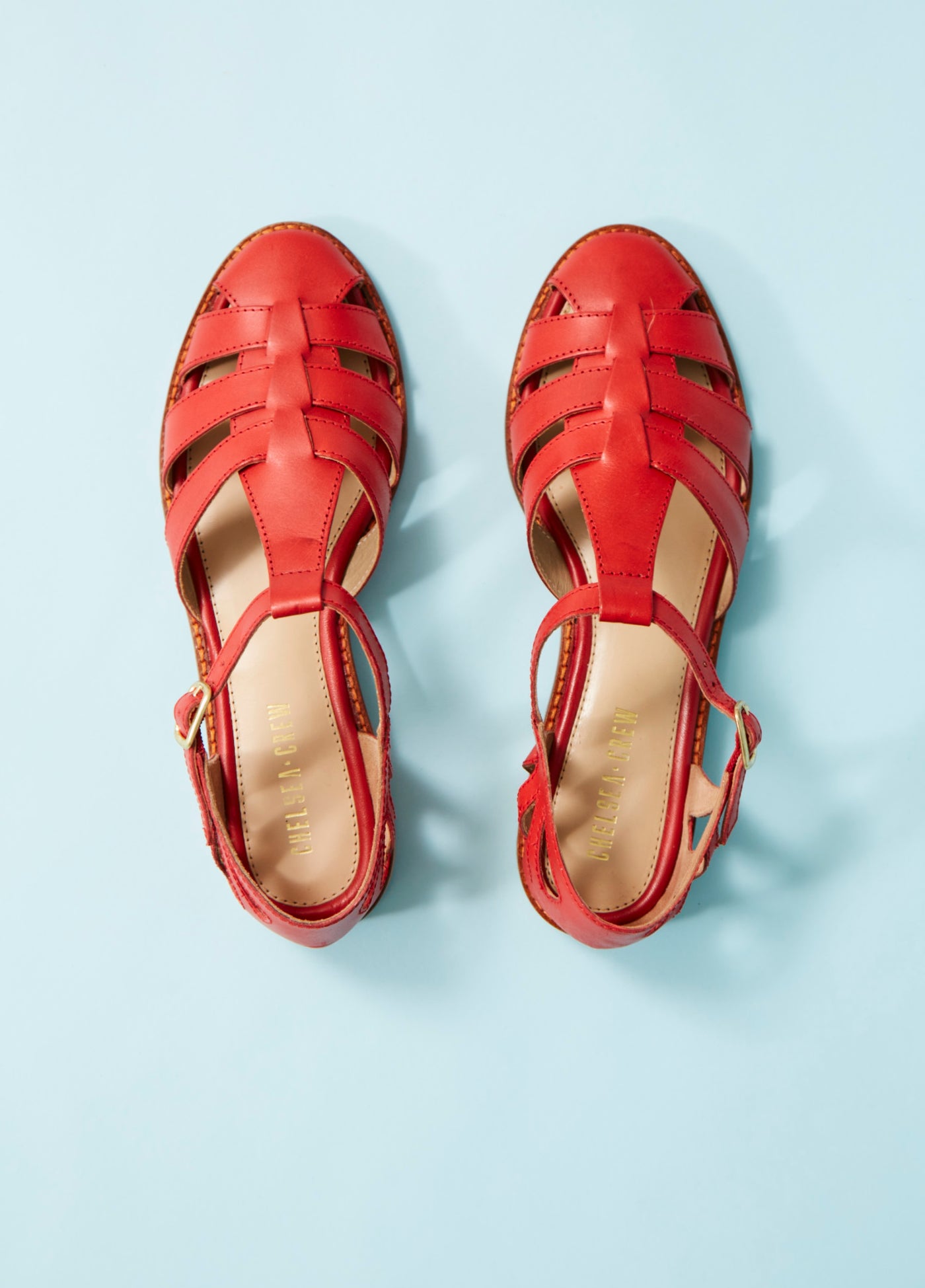 pastel Jeg har erkendt det Profeti Røde sandaler med t-rem | Chelsea Crew | Køb online – Dress the bird