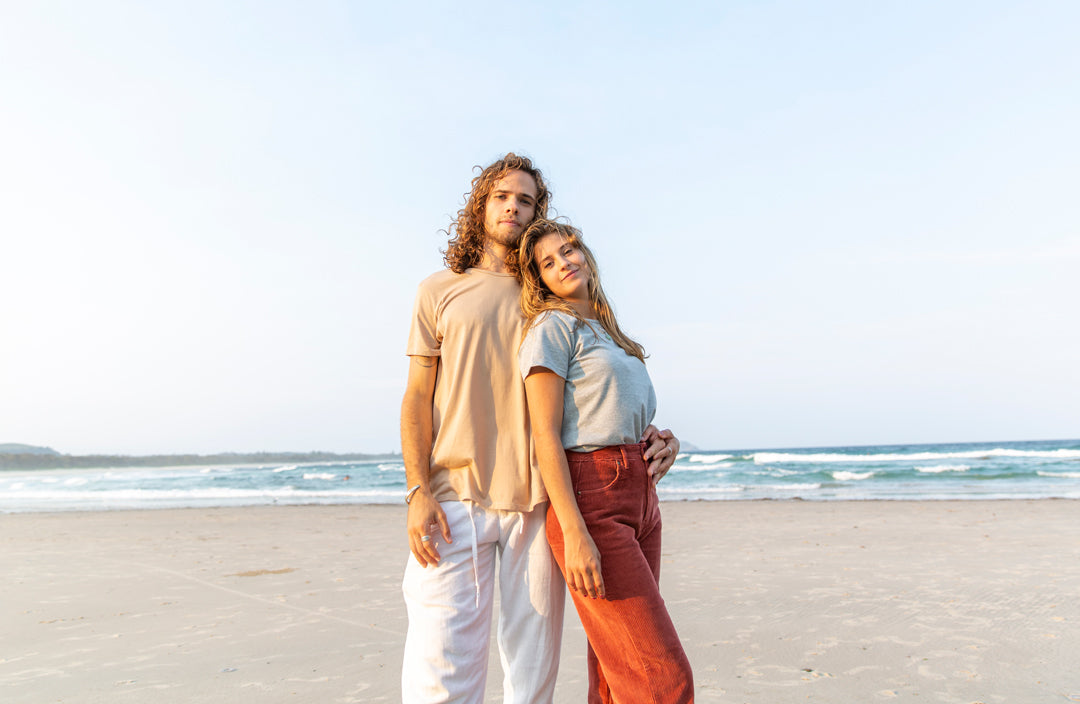 Marco and Isa in Byron Bay - Organic T-shirts