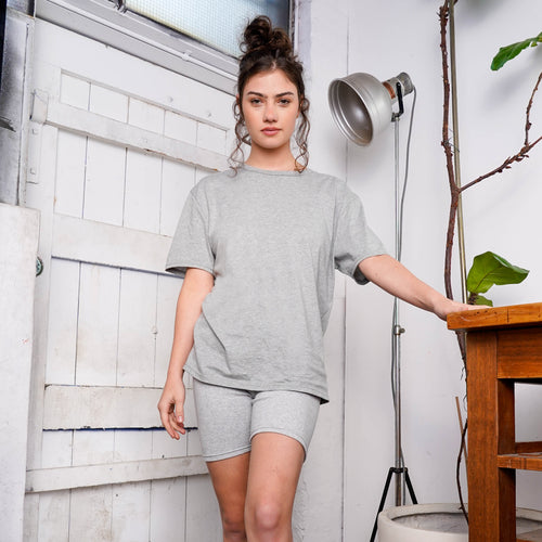 Organic cotton oversized t-shirt grey marle