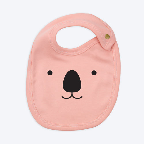 Organic Cotton Koala Bib in Pink