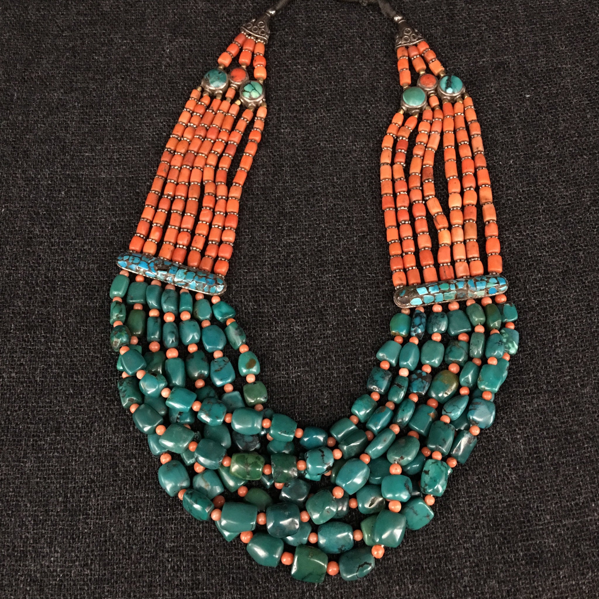 turquoise and coral necklace