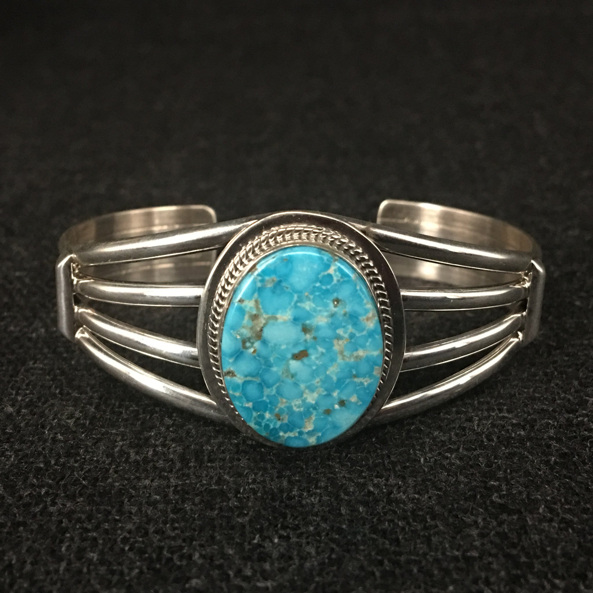 Native American Kingman Turquoise Bracelet Mahakala Fine Arts   IMG 3783.JPG