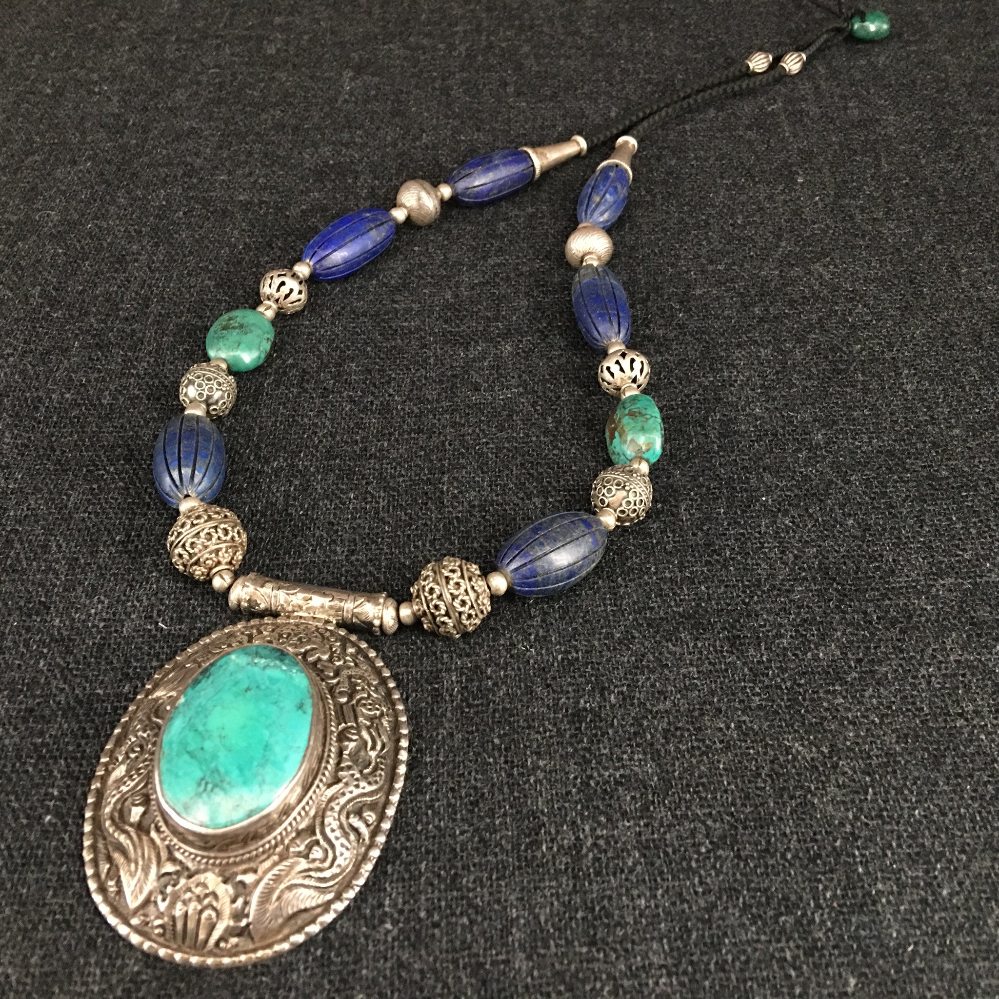 Himalayan Turquoise and Lapis Necklace | Jewelry | Mahakala Fine Arts