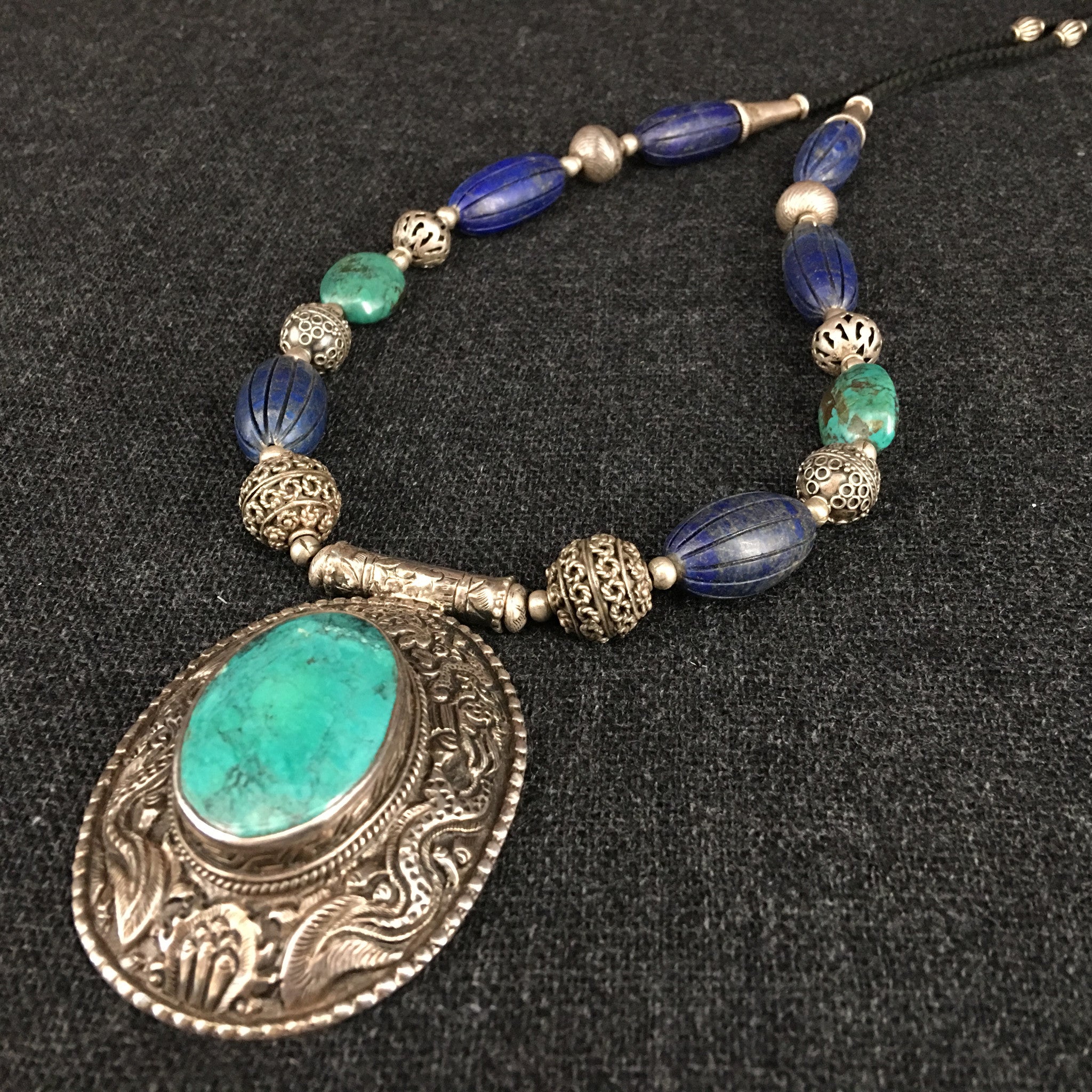 Himalayan Turquoise and Lapis Necklace | Jewelry | Mahakala Fine Arts