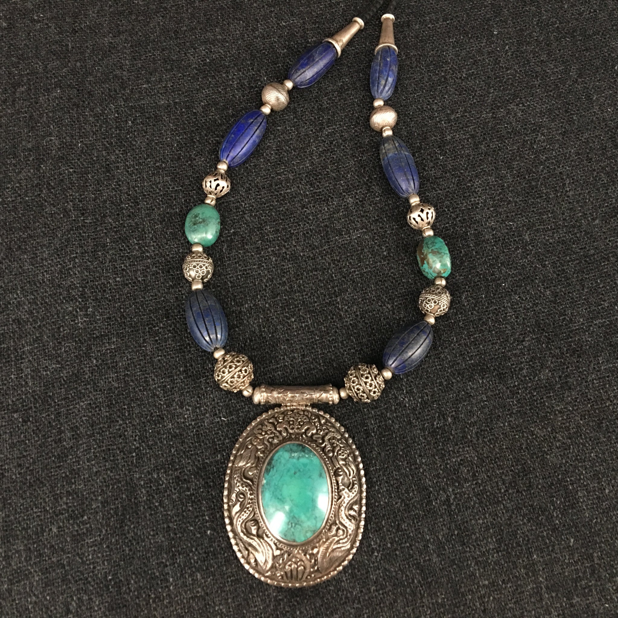 Himalayan Turquoise and Lapis Necklace | Jewelry | Mahakala Fine Arts