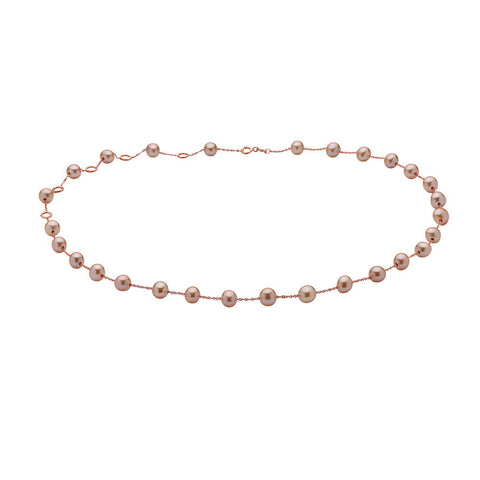 ROSE GOLD PINK PEARL CHOKER NECKLACE